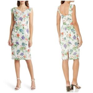 NWT Black Halo Jackie O Sheath Dress in Garden Party Sequin Sparkle Sz 4